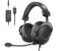 Casque FIFINE,prise 3.5mm et téléphone de sauna USB avec son surround 7.1/volum contral/interrupteur muet pour PC/discrex//PS5 Mixer-H9 - Type Black