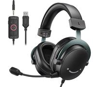Casque FIFINE, prise jack 3,5 mm et casque USB avec son surround 7.1 / contrôle du volume / interrupteur muet pour PC / MAC / PS4 / PS5 Mixer-H9 noir