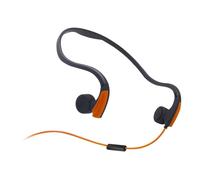Casque filaire à conduction osseuse Commande vocale avec micro Shock Bass Double lecteur de musique stéréo Écouteur pour Orange