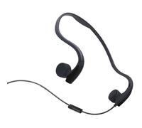 Casque filaire à conduction osseuse Commande vocale Micro sur câble Shock Deep Bass Interface 3,5 mm Écouteurs pour la Noir