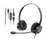 Casque filaire avec microphone avec prise RJ9 pour téléphone Cisco et USB-A | Casque de bureau antibruit, centre d'appel, compatible avec Cisco 7841 7975G 8811, UC Softphones Online Meetings Zoom