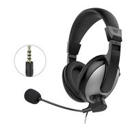 Casque filaire avec prise Jack 3.5mm, bandeau stéréo réglable, pour enseignement en ligne, à la maison et au bureau, avec Microphone, enregistrement de jeux