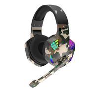 Casque filaire Casque de jeu HIFI Stéréo avec micro pour ordinateur portable Ordinateur de bureau Vidéo, camouflage
