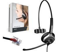 Casque Filaire Compatible Avec Téléphones Yealink, Snom, Avaya Et Grandstream Avec Embout Rj - Câble De Raccordement Inclus - Très Léger: 60G