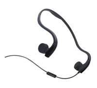Casque filaire conduction osseuse Commande vocale Micro sur cble Shock Deep Bass Interface 35 mm couteurs pour la Noir CASQUE