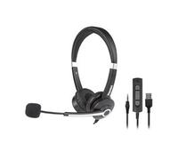 Casque filaire HHEADM-UJS USB Type A noir centre d'appels