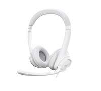 Logitech Casque PC filaire USB-A H390 – Micro antibruit, commandes en ligne – Blanc