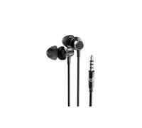 Casque Filaire Métallisé - Microphone Intégré - Contrôle du Volume - Couleur Noir