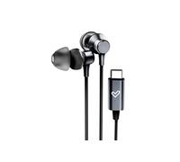 Casque Filaire Métallisé Type C - Microphone - Contrôleur 3 Boutons - Etui de Transport - Couleur Noir