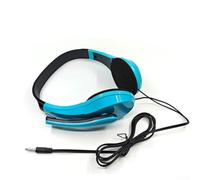 Casque filaire mono-jack avec microphone pour jeux, appels et cas d'utilisation multimédia (bleu)