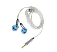 Casque filaire plat de 3,5 mm avec câble MMCX interchangeable, pilote de 14,2 mm, ajustement confortable pour dormir et pour les podcasts, bleu (HiFi)