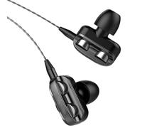 Casque filaire quadricœur 3,5 mm double dynamique intra-auriculaire filaire basse stéréo musique jeu écouteurs HiFi