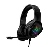 Casque Filaire USB 360 Surounding 3.5mm Casque De Jeu Monté Sur La Tête RVB Lumineux Casque De Jeu D'ordinateur Avec Micro,Noir