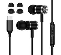 Casque filaire USB C pour Samsung Galaxy S25 Ultra S24 FE S23 S22 S21 A16 5G A17 A15 A56 A55 A53 A54 A36 A35, écouteurs intra-auriculaires de type C avec micro et contrôle du volume pour iPhone 17 16