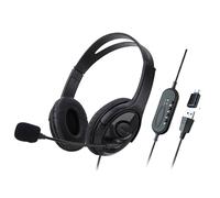 Casque filaire USB pour ordinateur, enseignement t?l?phonique avec microphone Type-C adapt? pour Zoom Skype Office Call Center