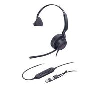 Casque filaire USB Yealink UH44 Mono Teams, monaural, 2 micros antibruit, busylight 360°, USB-C et USB-A