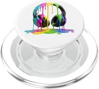 Casque Fluide Coloré Peinture Abstrait Musique Art PopSockets PopGrip pour MagSafe