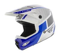 Casque Fly Racing Kinetic MX Drift bleu brillant blanc gris