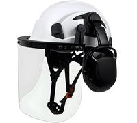 Casque Forestier À Haute Observabilité avec Écran Facial À Jeter Ventilé Contre L'effet Chapeau De Sécurité Auditive pour La Coupe Bois en Plein Air Casque Travail Forestier avec Conseiller