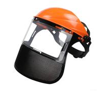 Casque forestier avec visière en maille et protection auditive réglable (housse en maille orange)
