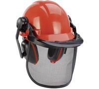 Einhell Casque de protection forestier rabattable et réglable, oreillettes anti-bruit orientables