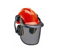 Einhell Casque de protection forestier rabattable et réglable, oreillettes anti-bruit orientables
