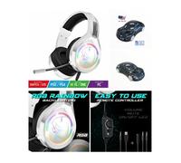 CASQUE GAMER Blanc Spirit of Gamer Pro-H8 RGB/ PS5 - PS4 XBOX SERIES X S - XBOX ONE NINTENDO SWITCH PC + Souris Porsche Noire