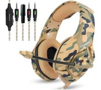 Casque Gamer Filaire Jaune ONIKUMA K1S - USB 3.5mm - Micro et LED (compatible PS4/Xbox/Switch/PC/Mobile) Anti Bruit Stéréo Basse