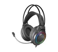Mars Gaming – Casque gaming MH124 – Éclairage FRGB Rainbow, micro flexible, contrôle volume – Noir