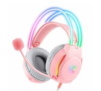 Casque Gamer Filaire - RNCYN - X26 - LED RGB - Micro Omnidirectionnel - Rose