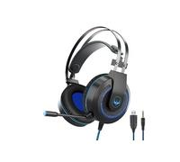 Casque gamer OVLENG GT65 bleu avec micro et retro éclairage LED pour PC & consoles - Haut-parleur 40mm - Contrôle du volume - Neuf