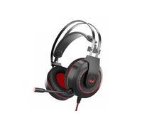 OVLENG Casque Gamer GT65 Rouge avec Micro et Retro éclairage LED pour PC & Consoles - Haut-Parleur 40mm - Contrôle du Volume