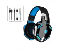 Casque Gamer - KOTION EACH - Modèle Bluetooth - Son 7.1 Surround - Basses Puissantes - Couleur Bleue