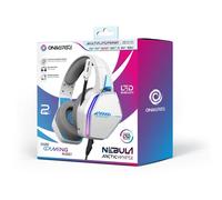 Casque Gaming Filaire Nebula LED pour PS5 PS4 Switch Xbox PC Mac - Blanc et Bleu