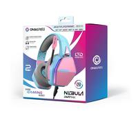 Oniverse Casque gaming Nebula filaire – micro réglable, LED, HP 50 mm – Diva Pink/Rose