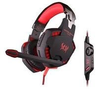 Casque Gamer Ordinateur PC Stéréo Microphone Vibrations Voyant LED Câblé Rouge YONIS