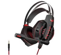 Casque gamer OVLENG OV-P20 rouge avec micro - Haut-parleur 40mm - Contrôle du volume - Pour PC, Mac & consoles - Neuf