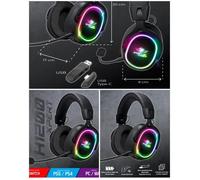 Casque Gamer Sans fil Bluetooth RGB XPERT H1200 7.1 Virtual Surround compatible PC SWITCH-PS5 - PS4 + Souris PORSHE DESIGN