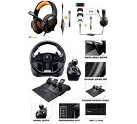 Casque GAMER SPIRIT OF Gamer + Volant 3 pédales Levier de vitesse DRIVE SPORT GS 850-X compatible Xbox Séries XS PS3 PS4