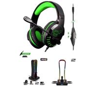 CASQUE GAMER XBOX ONE X/S RGB + Support Casque Gaming RGB Porte Casque Gamer Multifonctions 11 Effets Lumineux Pour PC/PS4/Xbox ONE