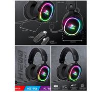 Casque Gamer - XPERT - H1200 - Sans fil Bluetooth - 7.1 Virtual Surround - Compatible PC/SWITCH/PS5