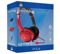 4Gamers Casque Gaming PRO 4-10 – Stéréo filaire – Rouge – Pour PS4