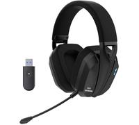 AKUMA - Casque Gaming sans Fil SEINEN H01 - Rechargeable Triple Mode, Bluetooth, 2.4 GHz et Filaire 3,5mm - Micro Détachable - Qualité Audio Supérieure - Compatible PC, PS4, PS5, Mobile - Noir