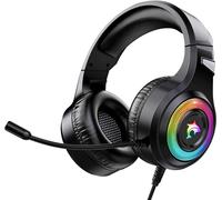 Casque Gaming avec Micro, Gaming Headset pour PS4/PS5/PC,Casque Gamer avec LED Lampe Stéréo Bass Microphone Réglable avec Micro 3.5mm Jack [G220]