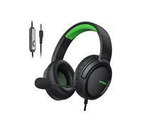 Casque gaming filaire BINNUNE BG02 avec microphone à réduction de bruit - Compatible PC, PS4, PS5 - Vert