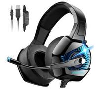 Casque Gaming Filaire Headset ONIKUMA K6 pour PC PS4 Switch avec lumière LED RVB - Noir