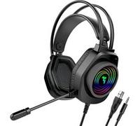 Swissten Casque Gaming Filaire Jack 3.5mm avec Micro et Lumières RGB Câble 2.1m