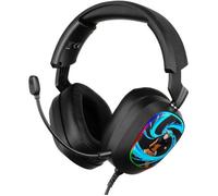 Konix Naruto Shippuden Casque Gaming Filaire 7.1 PC - Haut-parleurs 50 mm - Microphone - Câble USB 2 m - Éclairage LED - Motif Naruto Rasengan - Noir