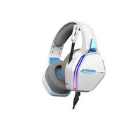 Casque Gaming Filaire Nebula LED pour PS5 PS4 Switch Xbox PC Mac - Blanc et Bleu