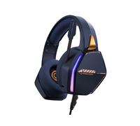 Oniverse Casque Gaming PS5 PS4 Switch 2 Xbox PC Mac avec Micro réglable, LED, Haut-parleurs 50mm, Coussinets Tissu Respirant - Casque Gamer stéréo Filaire Nebula Abyss Blue